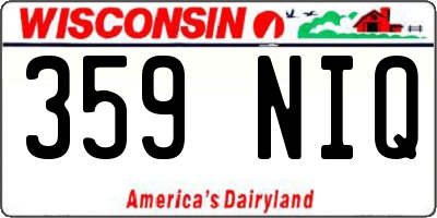 WI license plate 359NIQ