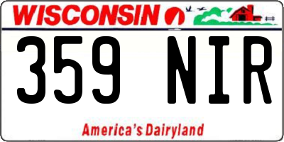 WI license plate 359NIR