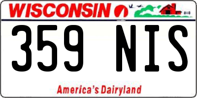 WI license plate 359NIS