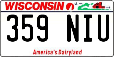 WI license plate 359NIU