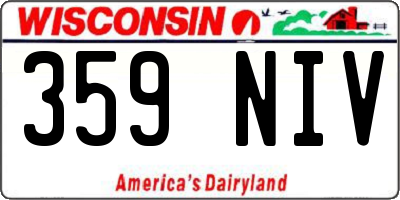WI license plate 359NIV