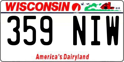 WI license plate 359NIW