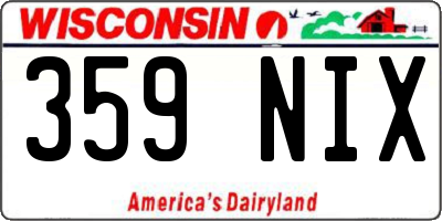 WI license plate 359NIX