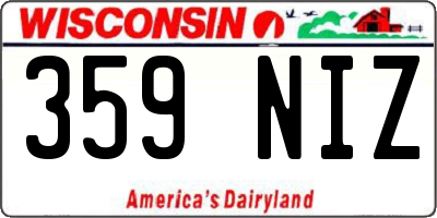 WI license plate 359NIZ