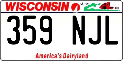WI license plate 359NJL