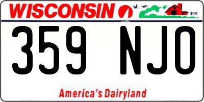WI license plate 359NJO