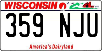 WI license plate 359NJU
