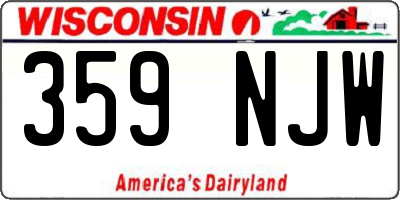 WI license plate 359NJW