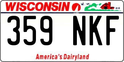 WI license plate 359NKF