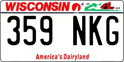 WI license plate 359NKG