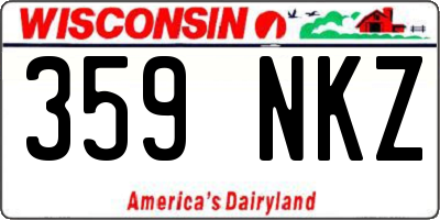 WI license plate 359NKZ