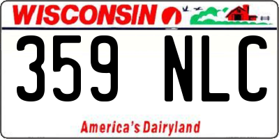 WI license plate 359NLC