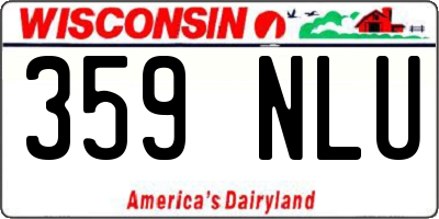 WI license plate 359NLU