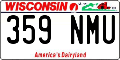 WI license plate 359NMU