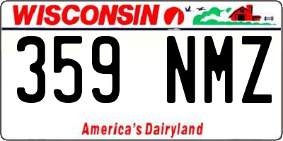 WI license plate 359NMZ