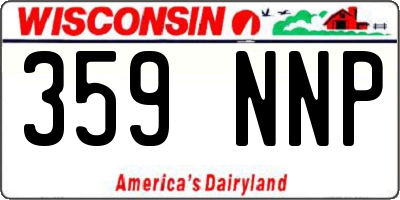 WI license plate 359NNP