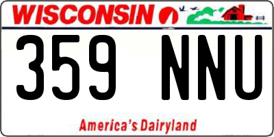 WI license plate 359NNU