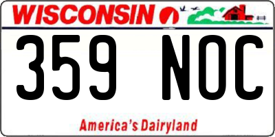 WI license plate 359NOC