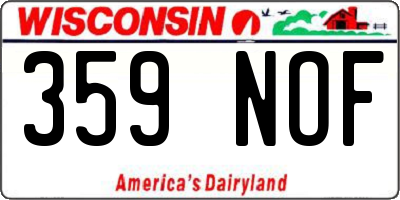 WI license plate 359NOF