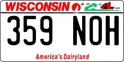 WI license plate 359NOH