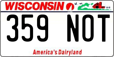 WI license plate 359NOT