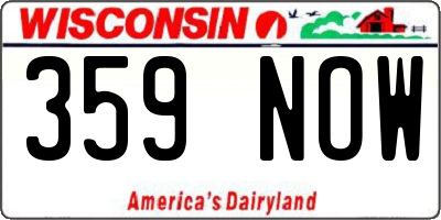 WI license plate 359NOW