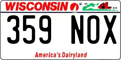 WI license plate 359NOX