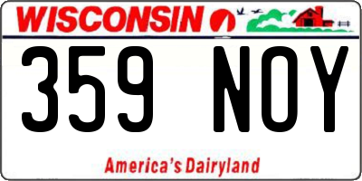 WI license plate 359NOY