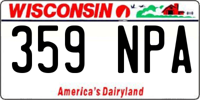WI license plate 359NPA