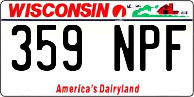 WI license plate 359NPF