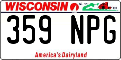 WI license plate 359NPG