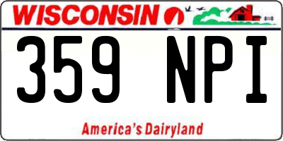 WI license plate 359NPI