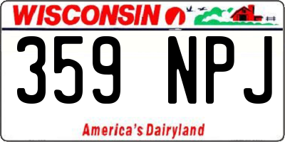 WI license plate 359NPJ