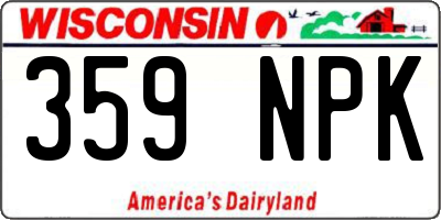 WI license plate 359NPK
