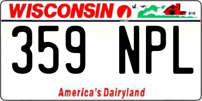 WI license plate 359NPL