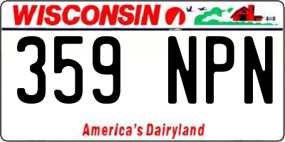 WI license plate 359NPN