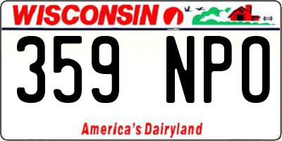 WI license plate 359NPO