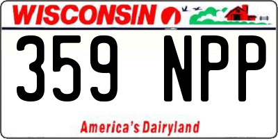WI license plate 359NPP