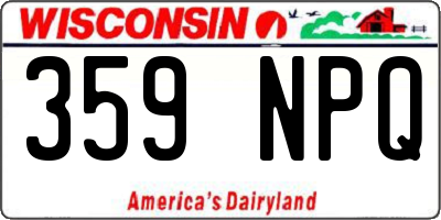 WI license plate 359NPQ