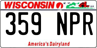 WI license plate 359NPR