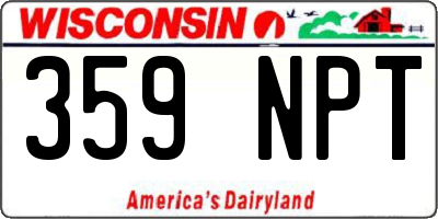 WI license plate 359NPT