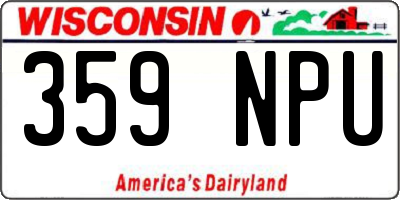 WI license plate 359NPU