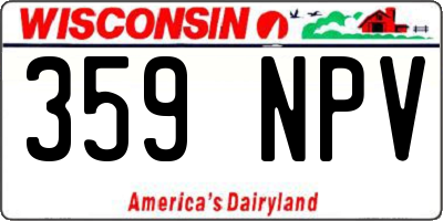 WI license plate 359NPV
