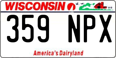 WI license plate 359NPX