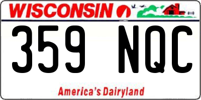 WI license plate 359NQC