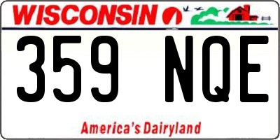 WI license plate 359NQE