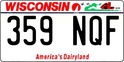 WI license plate 359NQF