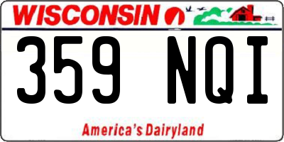 WI license plate 359NQI