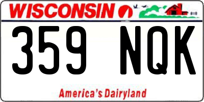 WI license plate 359NQK