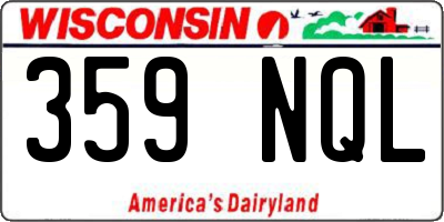 WI license plate 359NQL